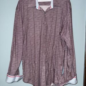 Men’s Butter Cloth Button Shirt Stretch Flip Cuff Long Sleeve Size XL